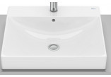 Countertop washbasin Roca 50 cm, rectangular, without tap hole, FINECERAMIC - White