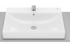 Countertop washbasin Roca 60 cm, rectangular, with tap hole, FINECERAMIC - White