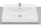 Countertop washbasin Roca 60 cm, rectangular, without tap hole, FINECERAMIC - White