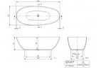 Bathtub freestanding oval Villeroy & Boch Antao, 170x75cm, Quaryl, white
