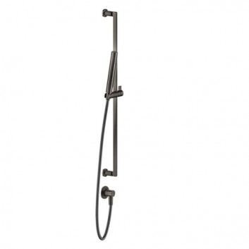 Shower rail Gessi Anello, z handshower 1-funkcyjną, wężem i przyłączem kątowym - Copper Brushed PVD