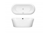 Bathtub freestanding Kaldewai Meisterstück Classic Duo Oval, 180x80cm, white, powłoka invisible grip, system drain and overflow white