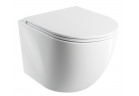 Wall-hung wc SILENT POWER™ Omnires Ottawa,with soft-close WC seat, 49x37cm, white shine