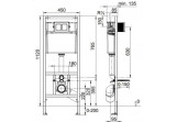 Set concelaed frame do WC 2w1 z Flush buttoniem , Omnires Classic, Flush button white shine