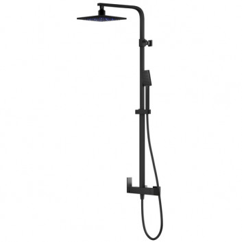 Shower set Corsan Ango,overhead shower LED, black