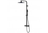 Shower set with thermostat Corsan Ango,overhead shower LED,with spout rotating, black