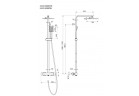 Shower set with thermostat Corsan Ango,overhead shower LED, with spout rotating, chrome