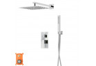 Shower set with mixer i handshower Corsan Ango,overhead shower 25cm,spout with switch ciśnieniowym, chrome