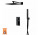 Shower set with mixer i handshower Corsan Ango,overhead shower 30cm,spout with switch ciśnieniowym, black