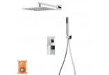 Shower set with cocealed mixer and shower Corsan Ango,overhead shower 25cm, chrome