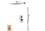 Shower set with mixer termostatyczną i handshower Corsan Ango,overhead shower 30cm,with spout with switch ciśnieniowym, chrome