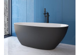 Bathtub freestanding Besco Goya Matt B&W, 170x72cm, oval, black mat/white