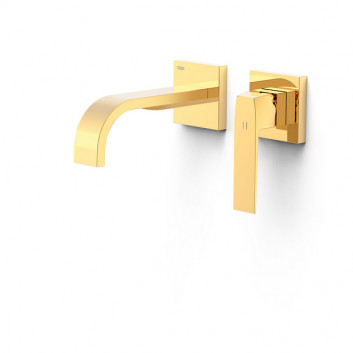 Component wall mounted do podtynkowego korpusu baterii umywalkowe TRES Slim Exclusive, spout 240mm, gold