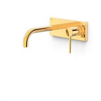 Component wall mounted do podtynkowego korpusu baterii umywalkowe TRES Slim Exclusive, spout 240mm, gold