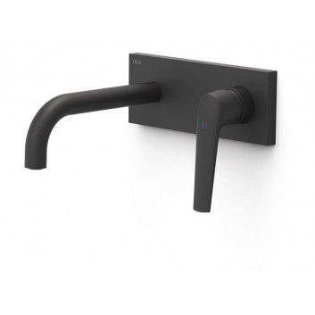 Component wall mounted do podtynkowego korpusu washbasin mixer TRES FUJI, spout 237mm, czerń matt