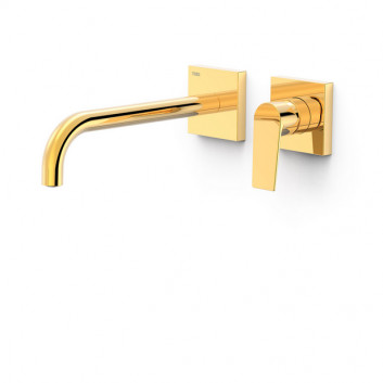 Component wall mounted do podtynkowego korpusu washbasin mixer TRES Project-Tres, spout 180mm, gold