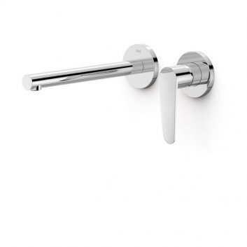 Component wall mounted do podtynkowego korpusu washbasin mixer TRES FLAT, spout 177mm, chrome