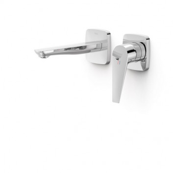 Component wall mounted do podtynkowego korpusu washbasin mixer TRES FLAT, spout 237mm, chrome