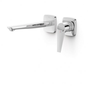 Component wall mounted do podtynkowego korpusu washbasin mixer TRES CANIGÓ PLUS, spout 180mm, chrome