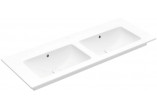 Vanity washbasin double Villeroy&Boch Venticello, 130x50cm, z overflow, Stone White CeramicPlus, 