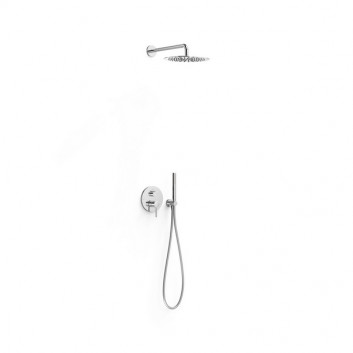 Shower set Tres Study Exclusive, concealed, 2 wyjścia wody, Rapid-Box, steel