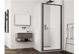 Door shower swinging 90cm, SanSwiss Top Line-S black, black mat