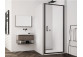 Door shower swinging 90cm, SanSwiss Top Line-S black, black mat