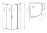 Quadrant shower enclosure Radaway Premium Pro PDD 100x100cm, chrome/ glass transparent