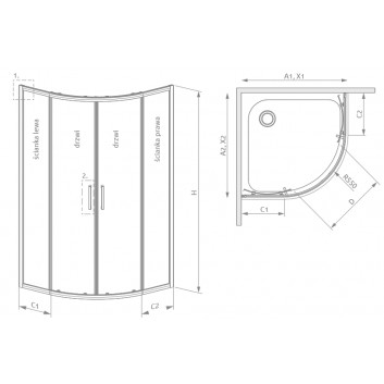 Quadrant shower enclosure Radaway Premium Pro PDD 100x100cm, chrome/ glass transparent