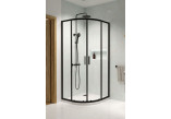 Quadrant shower enclosure Radaway Premium Pro PDD 90x90cm, black mat/ glass transparent