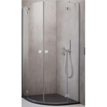 Quadrant shower enclosure Radaway Premium Pro PDD 100x100cm, black mat/ glass transparent