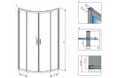 Quadrant shower enclosure Radaway Alienta Black A 80x80cm, black mat/ glass transparent