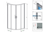 Quadrant shower enclosure Radaway Alienta A 90x90cm, chrome/ glass transparent