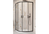 Quadrant shower enclosure Radaway Alienta Black A 90x90cm, black mat/ glass transparent