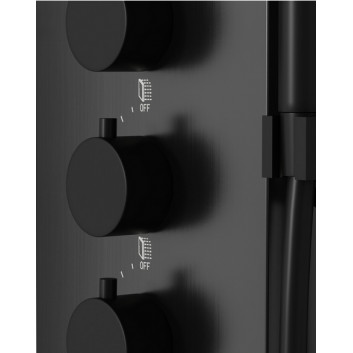 Panel prysznicowy Corsan SAMSARA, overhead shower LED, mixer, spout with switch ciśnieniowym, black 