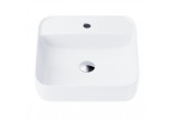Countertop washbasin square Corsan 1395x395x145mm with tap hole, korek Klik-Klak black, white