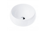 Countertop washbasin okrągłaCorsan 400x400x160mm with waste klik-klak black, white