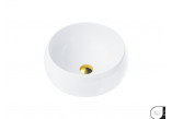 Countertop washbasin okrągłaCorsan 400x400x160mm with waste klik-klak chrome, white