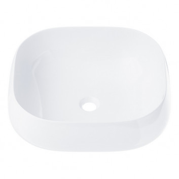 Countertop washbasin okrągłaCorsan 400x400x160mm with waste klik-klak white, white