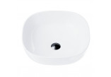 Washbasin square countertop Corsan 420x420x145mm, with waste klik-klak black, white