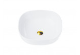 Washbasin square countertop Corsan 420x420x145mm, with waste klik-klak chrome, white