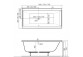 Bathtub rectangular Ruben Kama white, 180 x 80 x 48 cm, white, system hydromasażu Mexus Champagne