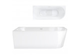 Bathtub freestanding corner Corsan Intero , 170x73cm, lewostronna, korek klik-klak white, white