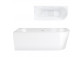 Bathtub freestanding corner Corsan Intero , 160x74cm, lewostronna, korek klik-klak white, white