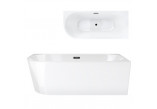 Bathtub freestanding corner Corsan Intero , 170x73cm, lewostronna, korek klik-klak chrome, white