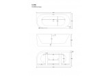 Bathtub freestanding corner Corsan Intero , 160x74cm, prawostronna, korek klik-klak chrome, white