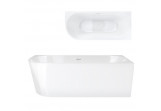Bathtub freestanding corner Corsan Intero , 160x74cm, prawostronna, korek klik-klak white, white