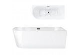 Bathtub freestanding corner Corsan Intero , 170x73cm, prawostronna, korek klik-klak chrome, white