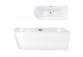 Bathtub freestanding corner Corsan Intero , 170x73cm, prawostronna, korek klik-klak chrome, white