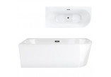 Bathtub freestanding corner Corsan Intero , 170x73cm, prawostronna, korek klik-klak black, white